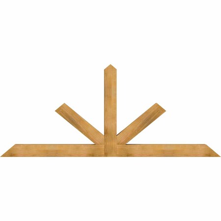 Ekena Millwork Saratoga Rough Sawn Timber Gable Bracket, Western Red Cedar, 108"W x 45"H x 6"D x 6"F, 10/12 Pitch GBW108X45X0606SAR00RWR